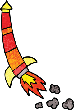 cartoon doodle space rocket png
