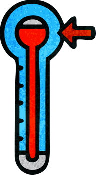 retro grunge texture cartoon of a glass thermometer png