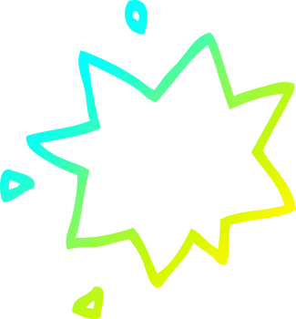 cold gradient line drawing of a cartoon explosion symbol png