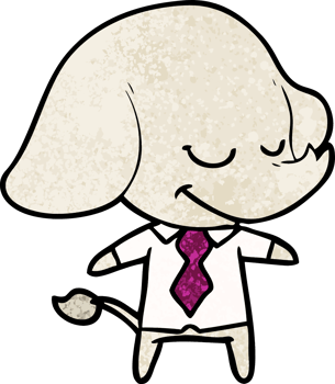 cartoon smiling elephant manager png