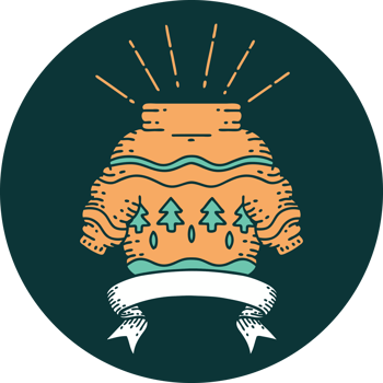 icon of a tattoo style christmas jumper png