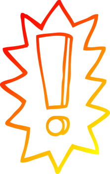 warm gradient line drawing of a cartoon exclamation mark png