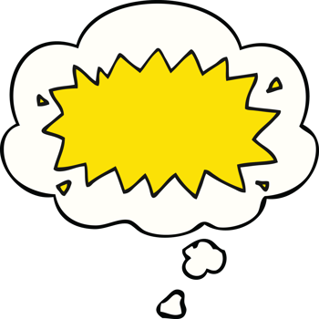 cartoon explosion symbol with thought bubble png