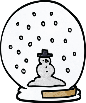 cartoon doodle snowglobe png