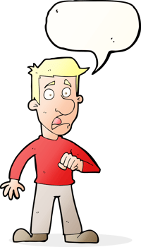 cartoon shocked man with speech bubble png