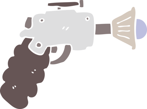 flat color style cartoon ray gun png