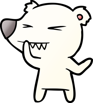angry polar bear cartoon thinking png