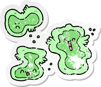 distressed sticker of a cartoon cells png