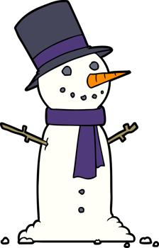 cartoon snowman drawing png