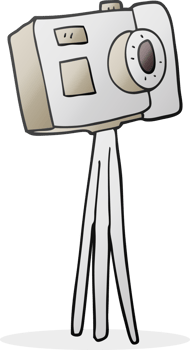 drawn cartoon camera on tripod png