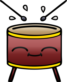 gradient shaded cartoon of a drum png