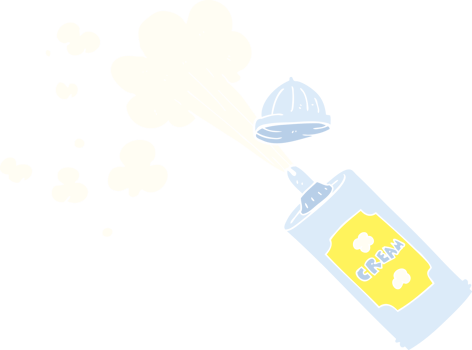 flat color illustration of spraying whipped cream png