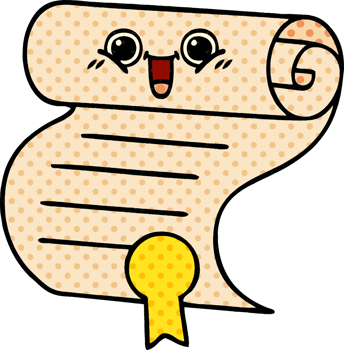 comic book style cartoon of a contract png