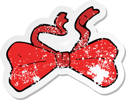 retro distressed sticker of a cartoon bow tie png
