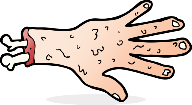gross severed hand cartoon png