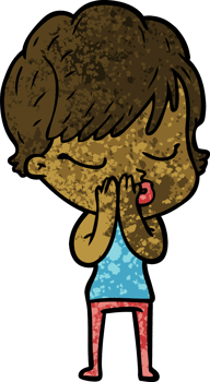 cartoon woman with eyes shut png