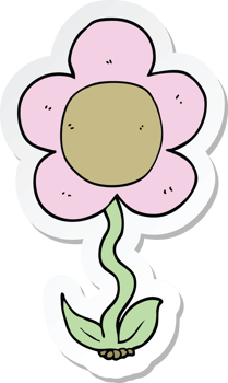 sticker of a cartoon flower png