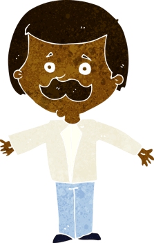 cartoon mustache man with open arms png