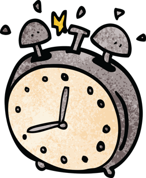 cartoon doodle alarm clock png