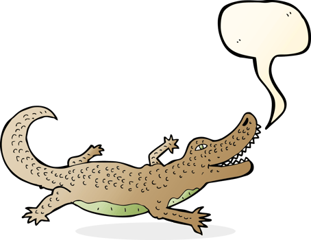 cartoon crocodile with speech bubble png