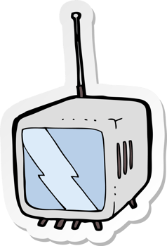 sticker of a cartoon television png