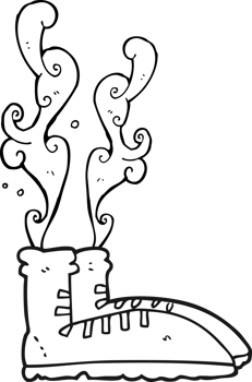 drawn black and white cartoon smelly sneakers png