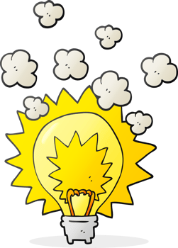 drawn cartoon light bulb shining png