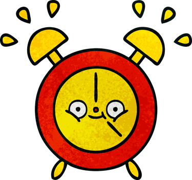 retro grunge texture cartoon of a alarm clock png