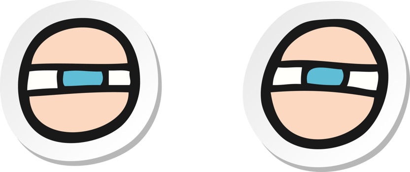 sticker of a cartoon scowling eyes png