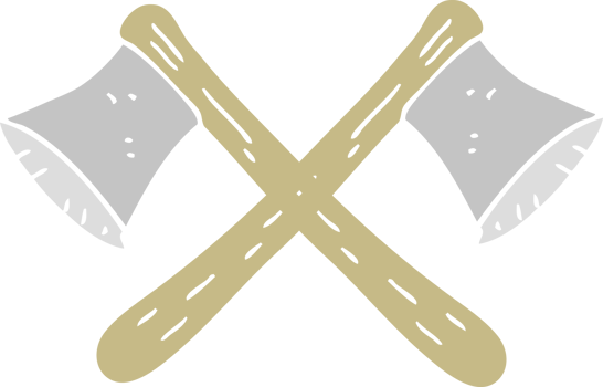 flat color illustration of crossed axes png