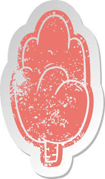 distressed old cartoon sticker single green tree png