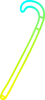 cold gradient line drawing of a cartoon walking stick png