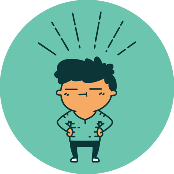 icon of a tattoo style happy man png