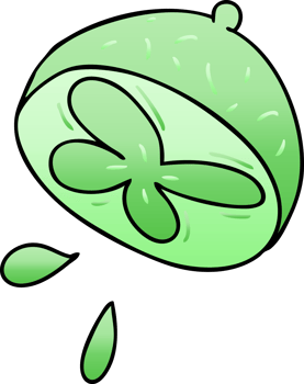gradient shaded quirky cartoon lime png