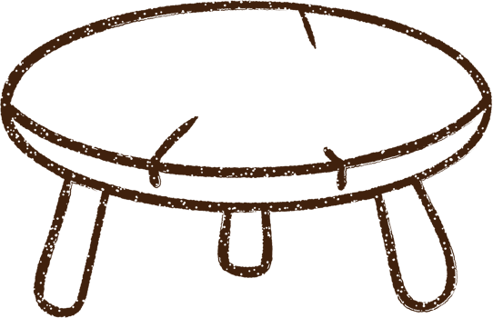 Round Table Charcoal Drawing png