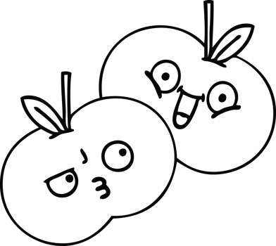line drawing cartoon of a juicy apple png