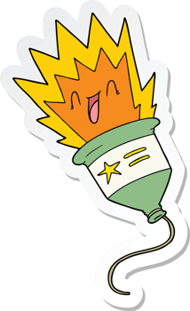 sticker of a party popper cartoon png