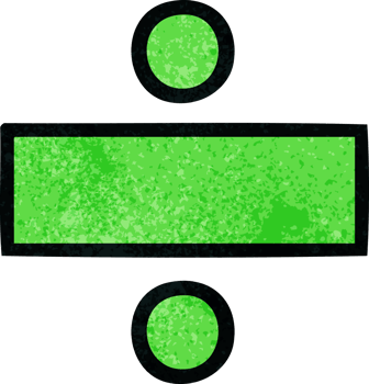 retro grunge texture cartoon of a division symbol png