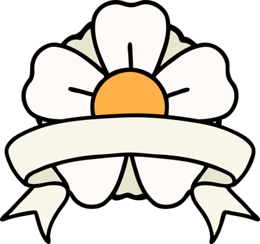 traditional tattoo with banner of a flower png