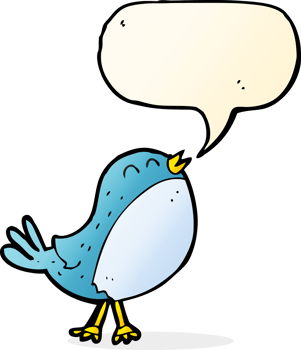 cartoon singing bird with speech bubble png