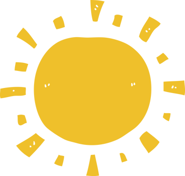 flat color style cartoon sun png