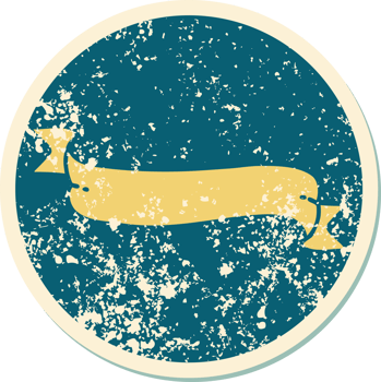 iconic distressed sticker tattoo style image of a banner png
