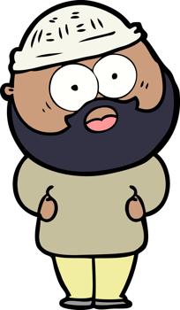 cartoon surprised bearded man png