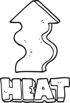 hand drawn black and white cartoon heat rising png