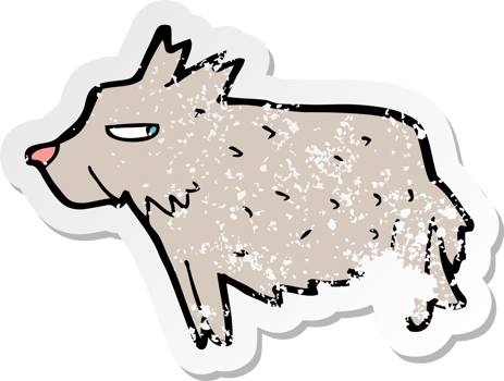 retro distressed sticker of a cartoon terrier drawing png