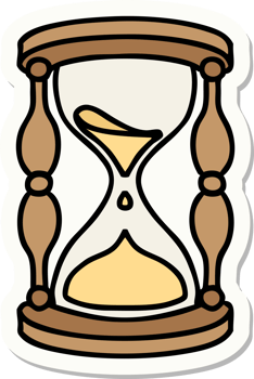 sticker of tattoo in traditional style of an hour glass png