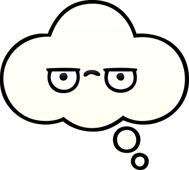 gradient shaded cartoon of a thought bubble png