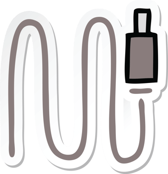 sticker of a cute cartoon audio wire png