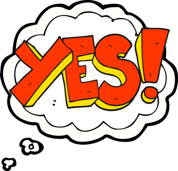 hand drawn thought bubble cartoon yes symbol png