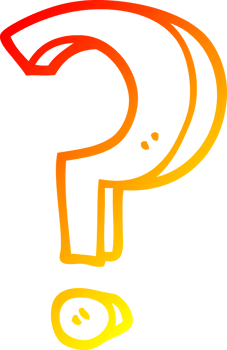 warm gradient line drawing of a cartoon question mark png